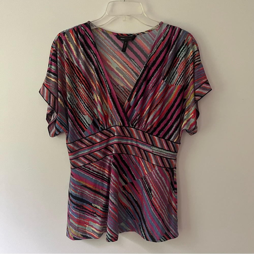 BCBGMaxAzria Multicolor Striped Blouse